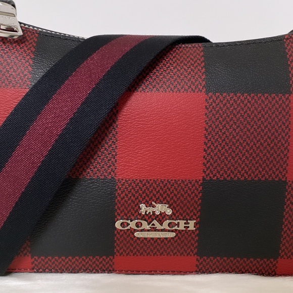 NWT💃Coach Jes Baguette With Buffalo Plaid Purse - Picture 10 of 13